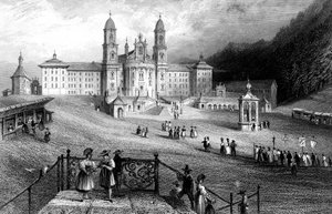 Az einsiedelni apátság, Schwyz, Svájc, 1836.