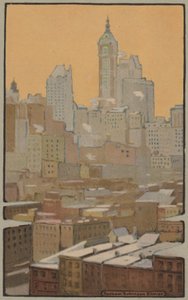 Az énekes épület a Brooklyn hídról, 1914.