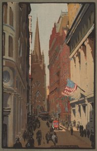 Trinity Church és Wall Street, 1914.