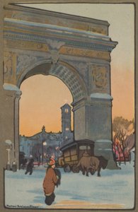 Washington Arch a téli alkonyban, 1914.