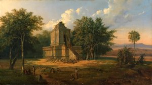 Jávai templom romokban, 1860.