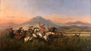 Hat lovas szarvast üldöz, 1860.
