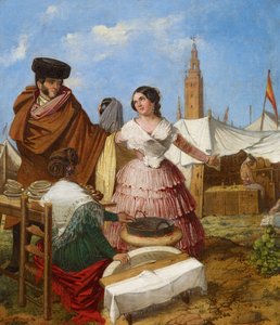 Udvarlás a sevillai vásár gyűrű alakú cukrászdájában alkotó: Rafael Benjumea