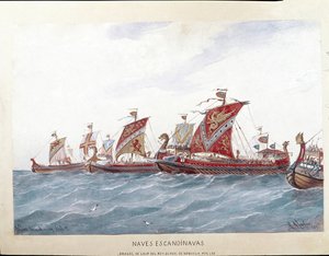 I. Olaf norvég király flottájának ábrázolása