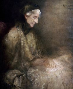Cosima Wagner (1838-1930), Liszt Ferenc lánya, Richard Wagner felesége portréja (olaj, vászon) alkotó: Raffael Woldan-Schuster