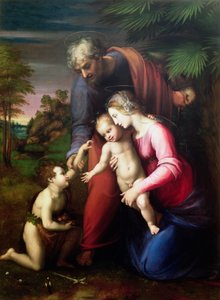 Szent Család Keresztelő Jánossal, 151314 alkotó: Raffaello Sanzio Raphael