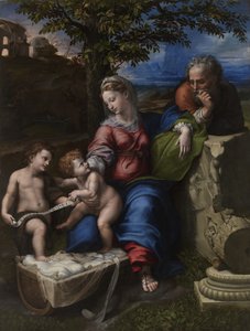 A Szent Család egy tölgyfa alatt, 1518 körül alkotó: Raffaello Sanzio Raphael