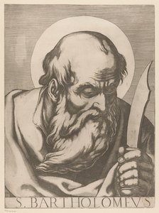Szent Bertalan S. Bartholomew (cím a tárgyon) Krisztus, Mária és a tizenkét apostol (sorozat címe) Il sacrato collegio apostolico (sorozat címe)