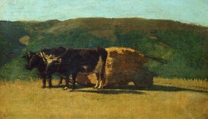 Fekete ökröket vontató szekeret Raffaello Sernesi (1838-1866)