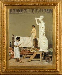 Phidias Minerva szobrán dolgozik, 1869.