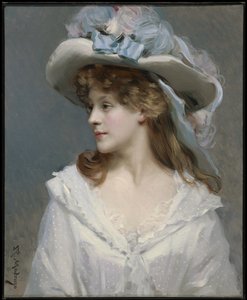 Nő fehérben, 1880 körül