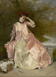 Nő piknikkosárral, 1890 körül alkotó: Raimundo de Madrazo y Garreta