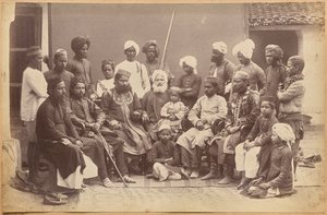 Mowhri Rahman Alli Khan családja, Rewa (előlap, alul) alkotó: Raja Deen Dayal