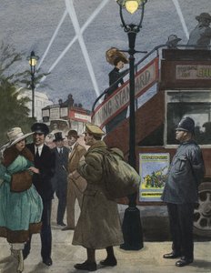 London az első világháborúban (gouache, papír) alkotó: Ralph Bruce