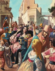 Maria Malibran (1808-36) látogatása Luccában (gouache, papír) alkotó: Ralph Bruce
