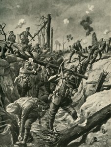 Brit katonák egy német lövészárokban, nyugati front, első világháború, c1915, c1920.