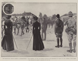 A tisztelt Mrs. Roberts Bloemfonteinben, Lord Roberts és lányai a csapatok távozását nézik, hogy csatlakozzanak Pole-Carew tábornokhoz alkotó: Ralph Cleaver