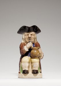 Staffordshire krémes Toby-kancsó, 1785 körül alkotó: Ralph Junior Wood