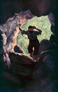 Illusztráció Robinson Crusoe-hoz, Daniel Defoe (színes litó)
