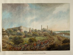 Lord Hastings csapata elefántháton belép Lucknow városába, 1814-1815 körül (akvarell papíron)