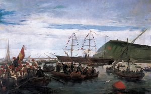 Katalán önkéntesek indultak a kubai háborúba 1870-ben alkotó: Ramón Padró y Pedret