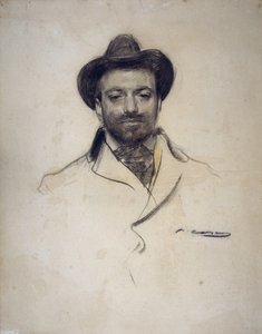 ""Jose Maria Sert (1874-1945) spanyol festő és fotós portréja" Ramon Casas (1866-1932) szénrajza 1904 Magángyűjtemény