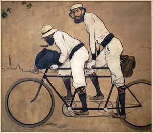 Ramon Casa és Pere Romeu egy tandemben. Ramon Casas (1866-1932) festménye, Olaj, vászon
