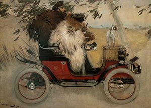 Ramon Casas és Pere Romeu egy autóban - Casas, Ramon (1866-1932) - 1901 - Olaj, vászon - 208x291 - Museu Nacional d
