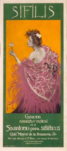 Szifilisz (plakát) - Ramon Casas (1866-1932) munkája - 1900 - Színes litográfia - 80x34,3 - Katalóniai Nemzeti Művészeti Múzeum, Barcelona