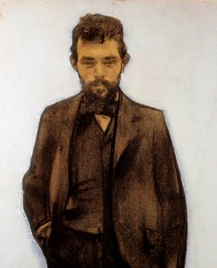 Amadeo Vives (1871-1932) zeneszerző portréja (pasztell) alkotó: Ramon Casas i Carbo