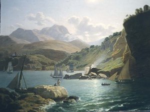 Kilátás Vietri Sul Mare partjára és Raito falujára, a Salerno-öbölben
