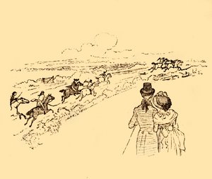 A bámészkodók nézik, ahogy John Gilpint üldözik a vidéken, 1878, 1918. alkotó: Randolph Caldecott