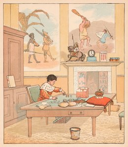 A király a számlálóházában volt, Pénzét számolta ki, 1880. alkotó: Randolph Caldecott