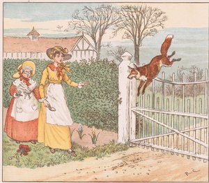 A róka átugrik a plébános kapuján alkotó: Randolph Caldecott