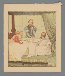Zwei Kinder und ein Mann an einem Krankenbett alkotó: Randolph Caldecott