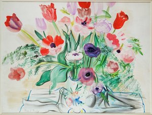 Anemones et tulipes (akvarell, papír) alkotó: Raoul Dufy