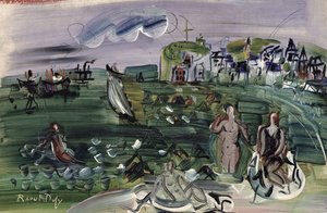 Fürdőzők Sainte-Adresse-ban (olaj, vászon) alkotó: Raoul Dufy