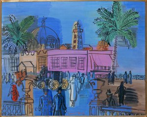 Nizzai sétány (gouache, papír) alkotó: Raoul Dufy
