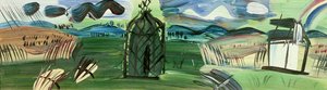 Kioszk és szivárvány (olaj, vászon) alkotó: Raoul Dufy