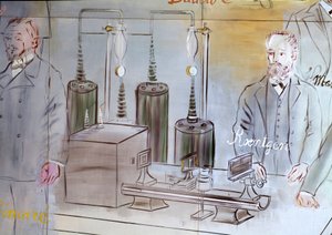 La Fee Electricite, részlet: Rontgen (1845-1923) német fizikus portréi. 1937 (festmény) alkotó: Raoul Dufy