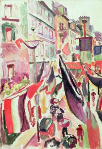Zászlókkal díszített utca, Le Havre (olaj, vászon) alkotó: Raoul Dufy