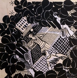 Tenisz (toll és tus, gouache, papír) alkotó: Raoul Dufy
