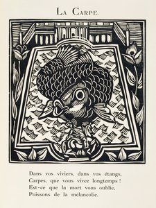 A ponty, illusztráció a "Bestiárium vagy Orfeusz vonulása" című könyvből. alkotó: Raoul Dufy
