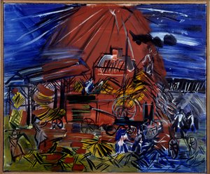 A vörös és kék Depiquage, 20. század (olaj, vászon) alkotó: Raoul Dufy