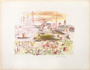 Marseille látképe (Le Port) alkotó: Raoul Dufy