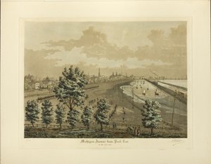 Michigan Avenue a Park Row-tól 1865-ben