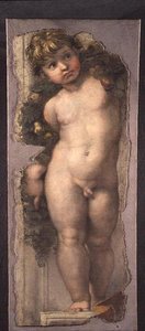 Puttó fesztonnal (freskótöredék) alkotó: Raphael