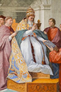 Teológiai erények, IX. Gergely II. Juliusként ábrázolva alkotó: Raphael