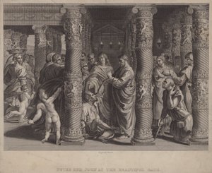Péter és János a szép kapuban (metszet) alkotó: after Raphael