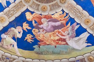 Mózes az égő bokor előtt, az Eliodoro strófa mennyezete, Heliodorus szobája